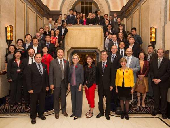 [Above] A group photo of the trade mission, Dr. George Lampropoulos, President & CEO of A.U.G. Signals Ltd. is on the left side of the second row from the front