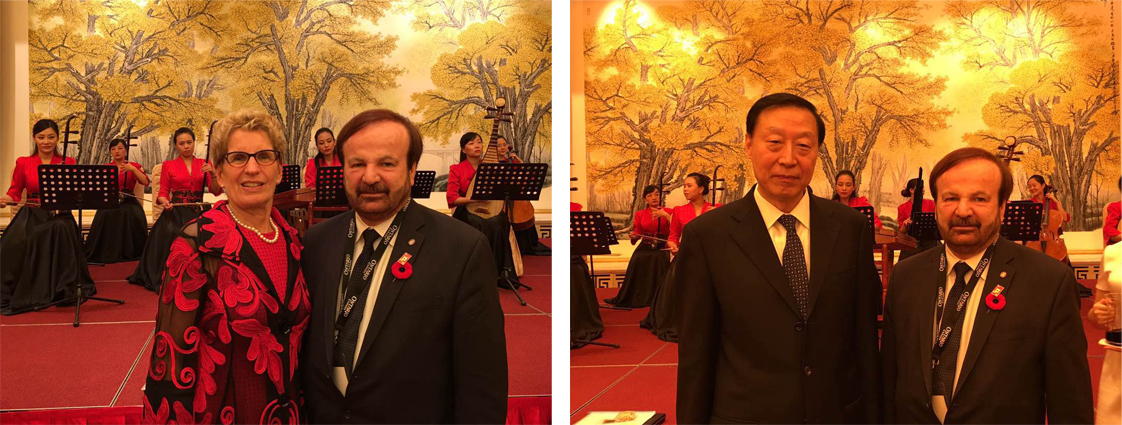 [Above] Premier Kathleen Wynne (left) and Mr. Luo Zhijun, the party secretary of Jiangsu province (right) with Dr. George Lampropoulos during the trade mission