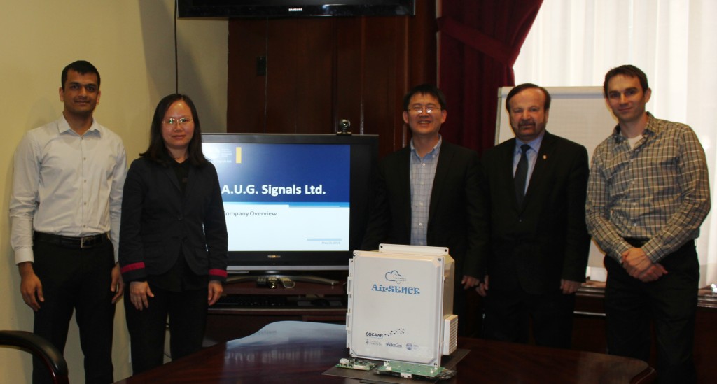 Prof. Yao Maosheng visited AUG’s headquarters in  downtown Toronto to meet with the AUG team and plan for the future (left to right, Saswat Pradhan, Xia Liu, Prof. Maosheng  Yao, , Dr. George Lampropoulos (CEO and President of AUG), Dr. Eric Morris). 
